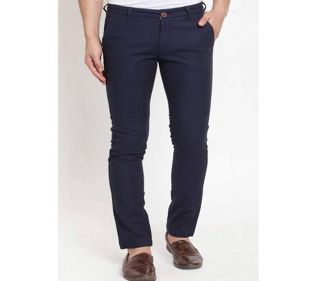 Dark Midnight Navy Blue Narrow Gabardine Pant 1