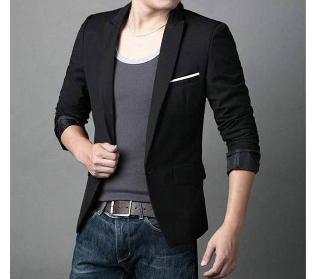 Slim Fit Blazer For Men - Black