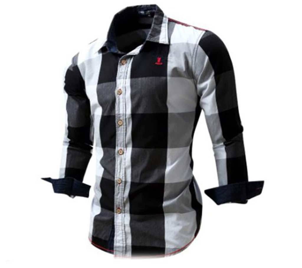 Multicolor Cotton Fashionable Check Slim fit Shirt For Men 