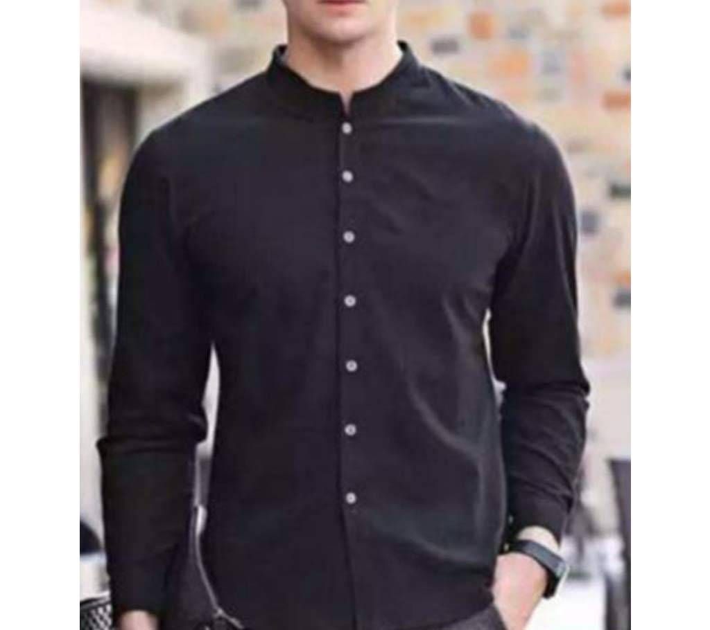 Black Long Sleeve Casual Shirt For Men  Upf1