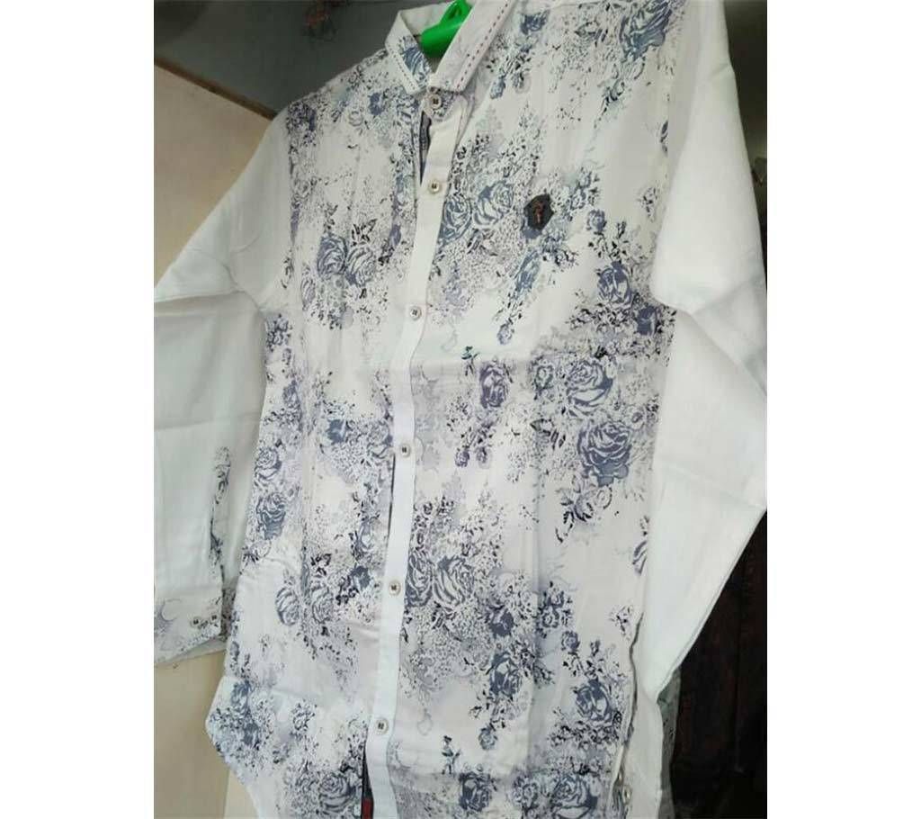 Full Sleeve Shirt-White Indian prince