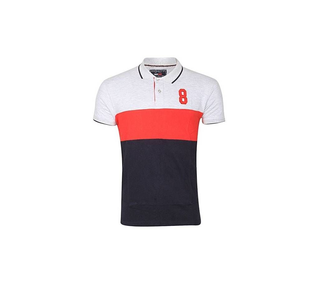 Red Cotton Short Sleeve Tommy Polo for Men