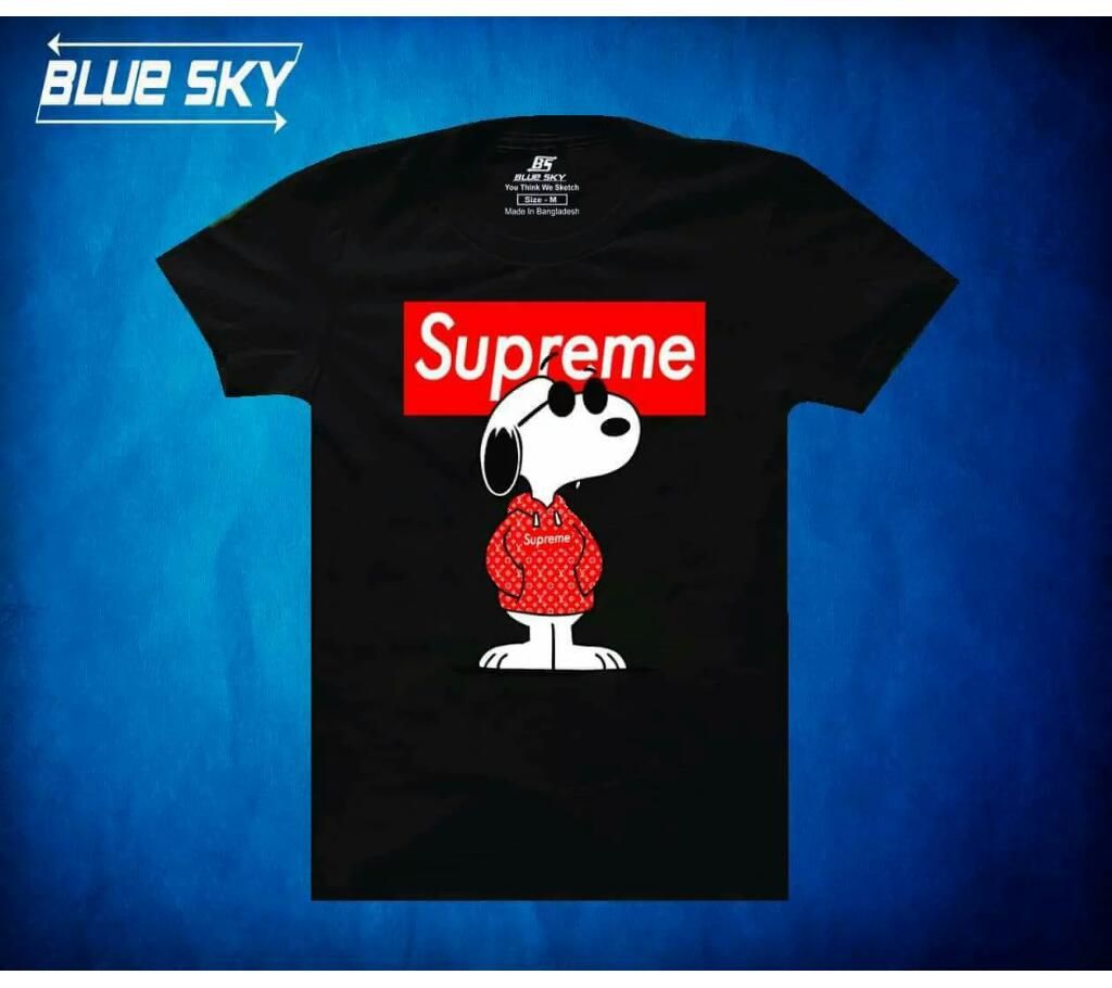 Black cotton Menz Half  sleeve Tshirt