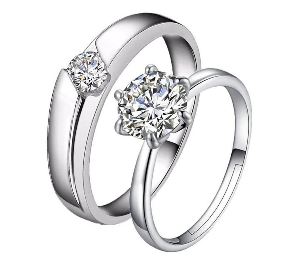 Silver Zinc Alloy Finger Ring for Couple
