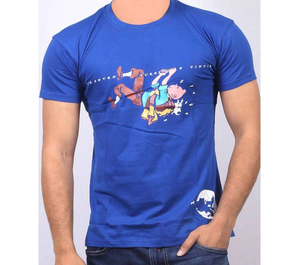 Half Sleeve Cotton Tin Tin T Shirt For men