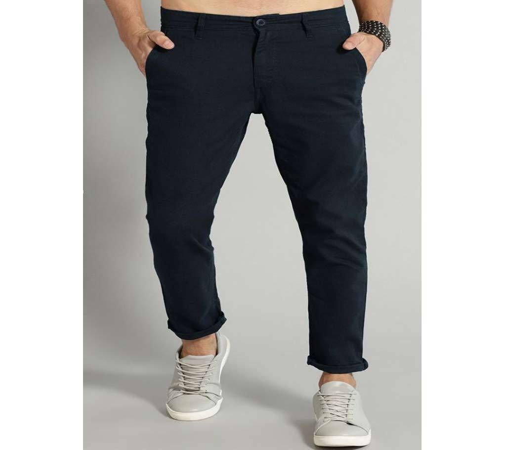 Menz slim fit gabardine full pants - Navy Blue