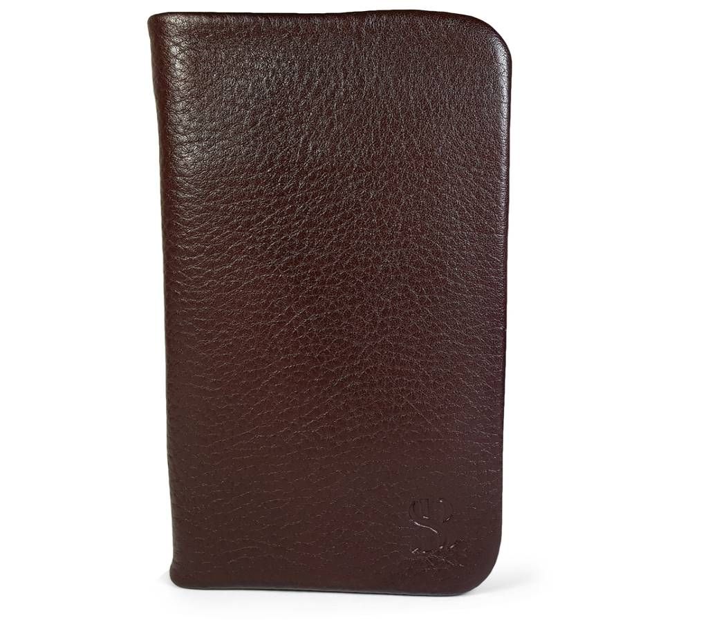 Chocolate Long shape Leather Wallet for Men-0370WLT