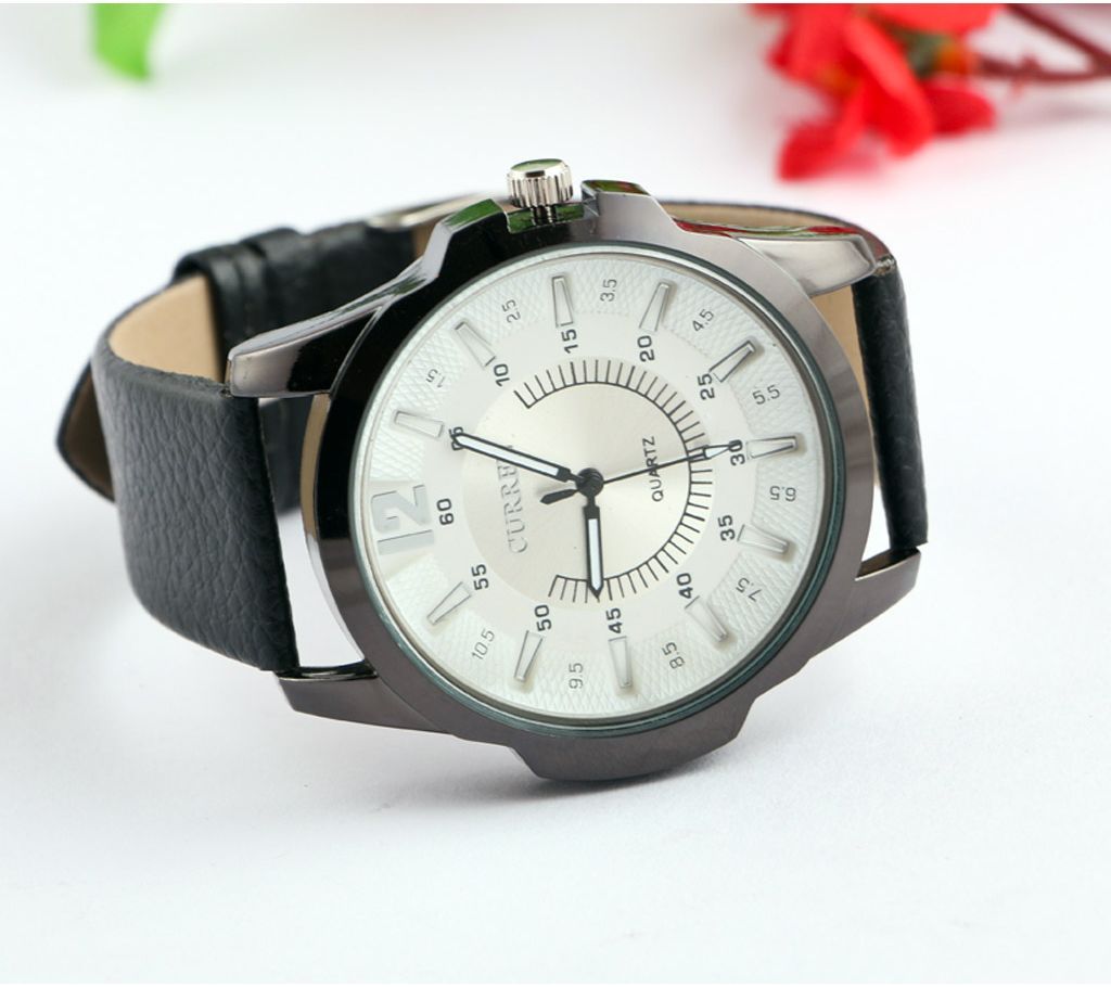 Curren White Dial Mens Casual Wrist Watch 
