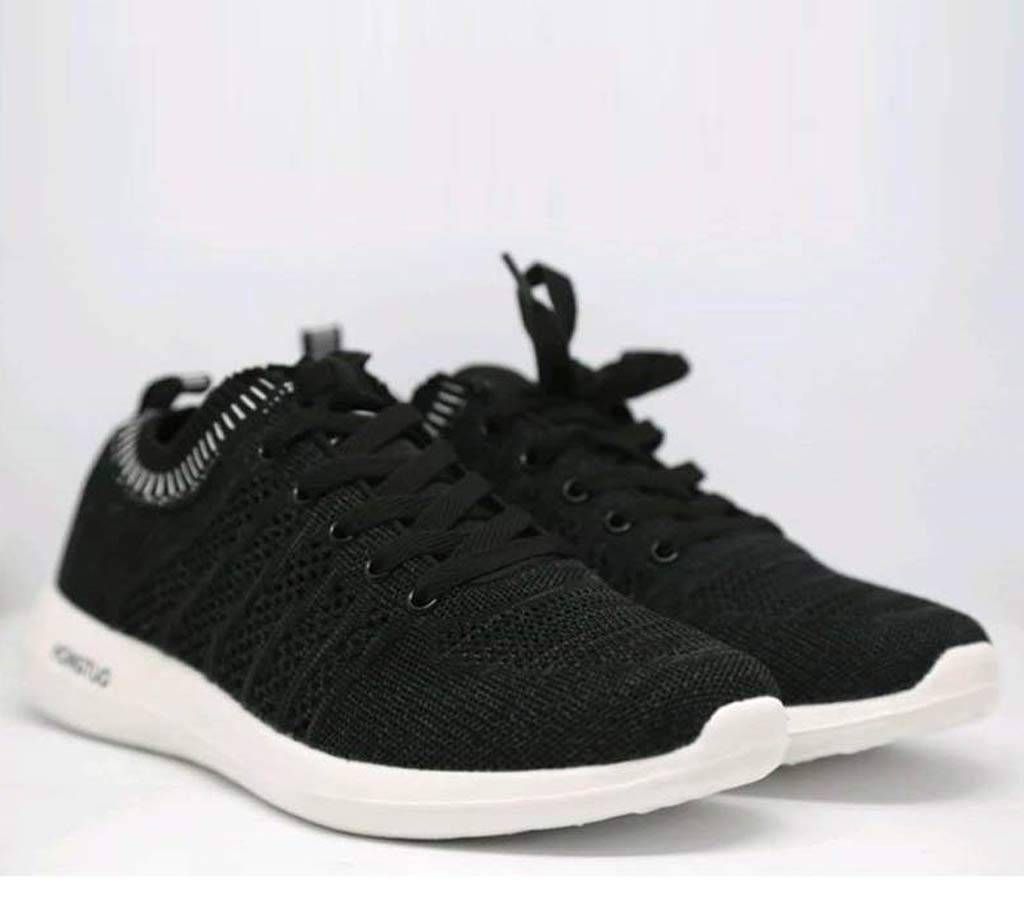 Black Washable Fabrics Casual Shoes for Men