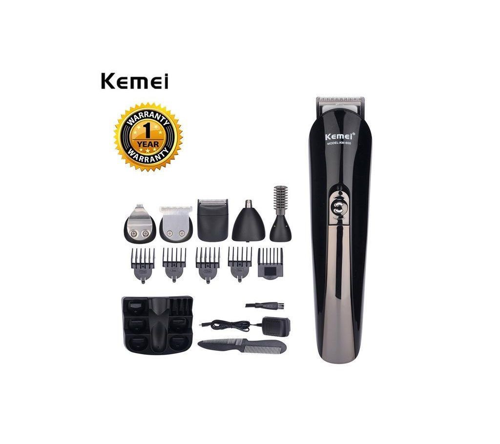 KM-600 Kemei 6 in 1 Rechargeable Hair Trimmer - Black