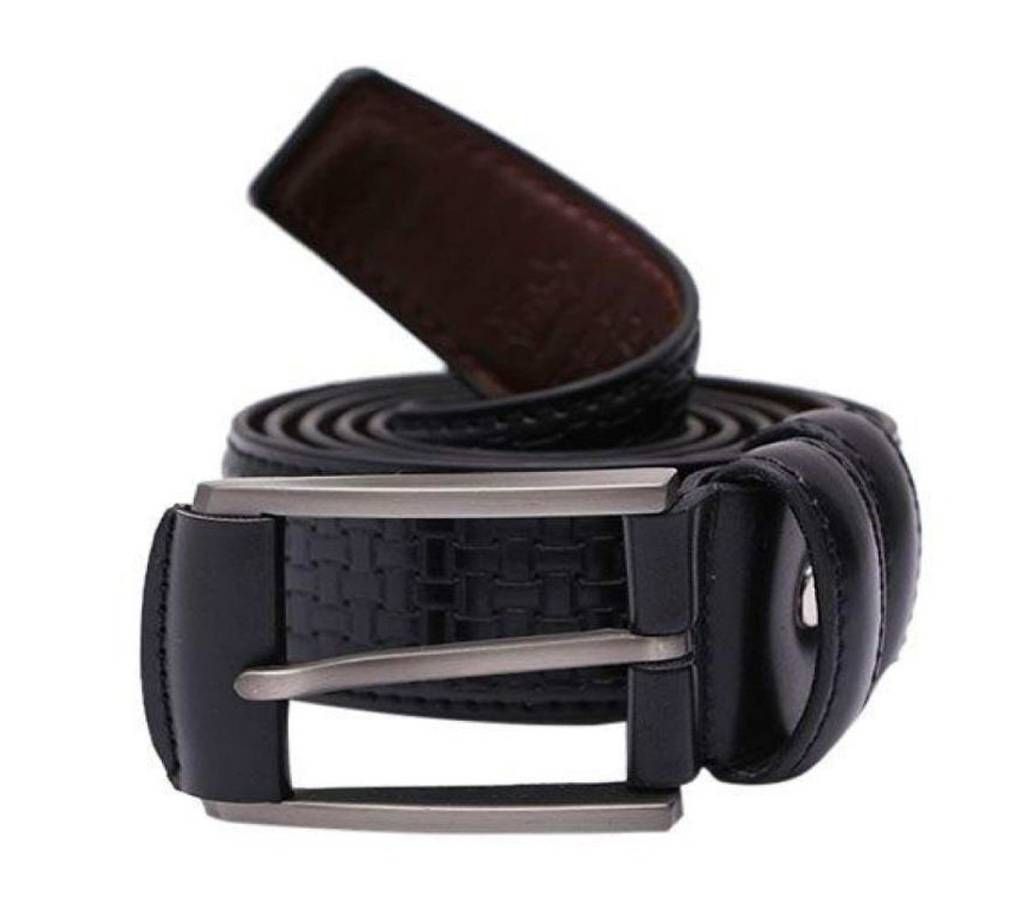 Black Leather Belt For Men-CSB-215
