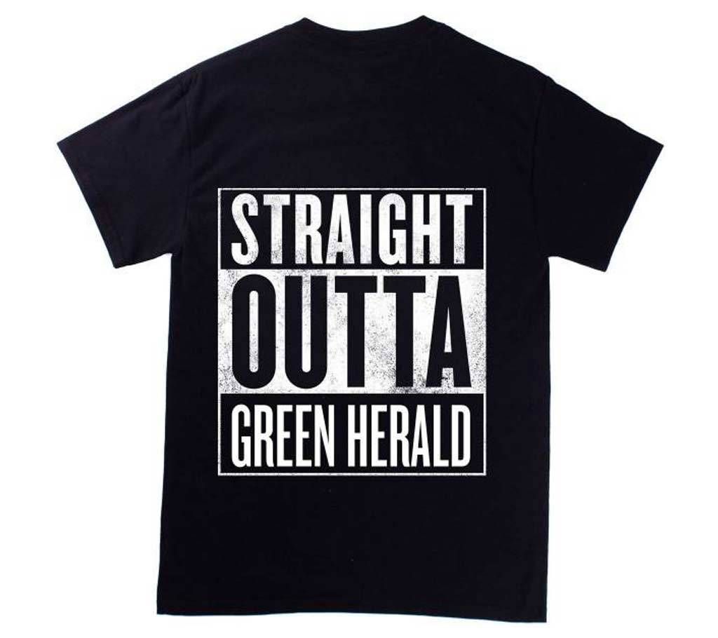 Straight Outta Green Herald Half Sleeve T-Shirt For Men