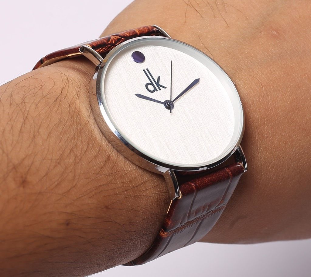 Brown belt analog watch for men