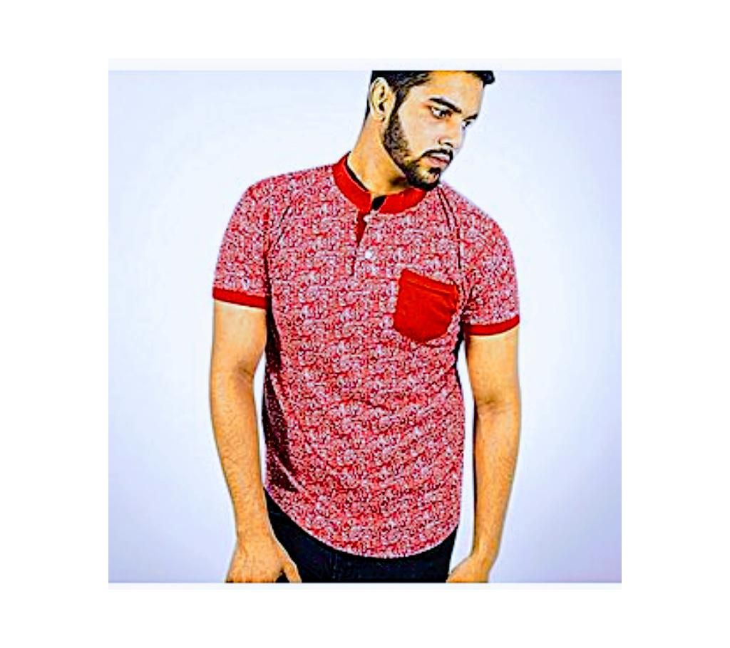 White and Red cotton T-shirt