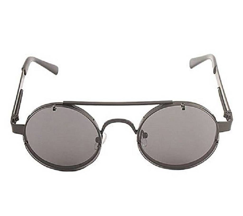 Black Stainless Steel Gray Shaded Sunglasses for Men