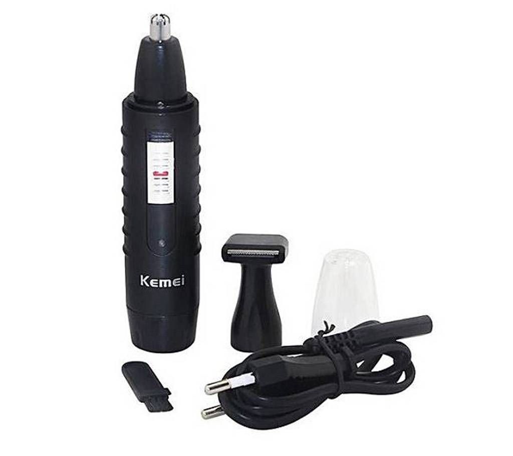 Kemei 2 In 1 Rechargeable Nose Trimmer KM-9688 - Black