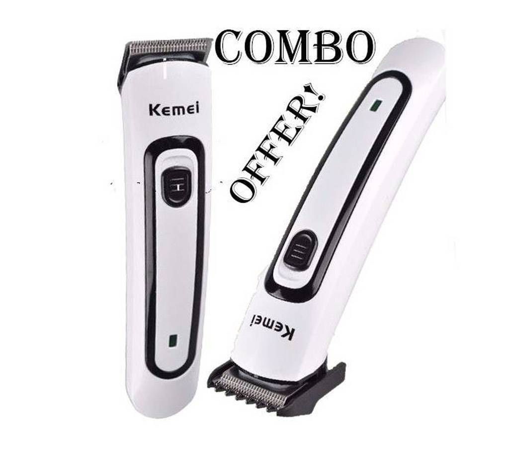 Combo of Kemei Rechargeable Electric Hair Trimmer KM-702B and KM-2169