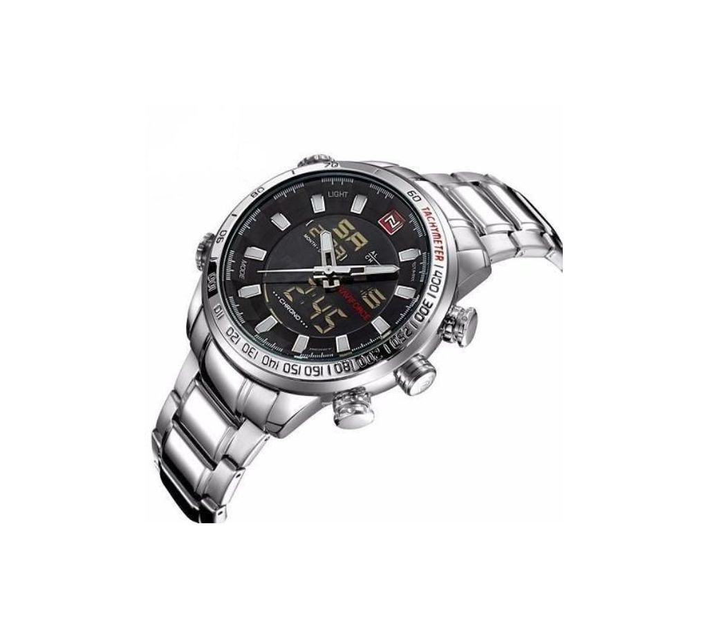Product details of NAVIFORCE Luxury Brand Dual Display Digital LED Sport Watch Full Steel Mens Quartz