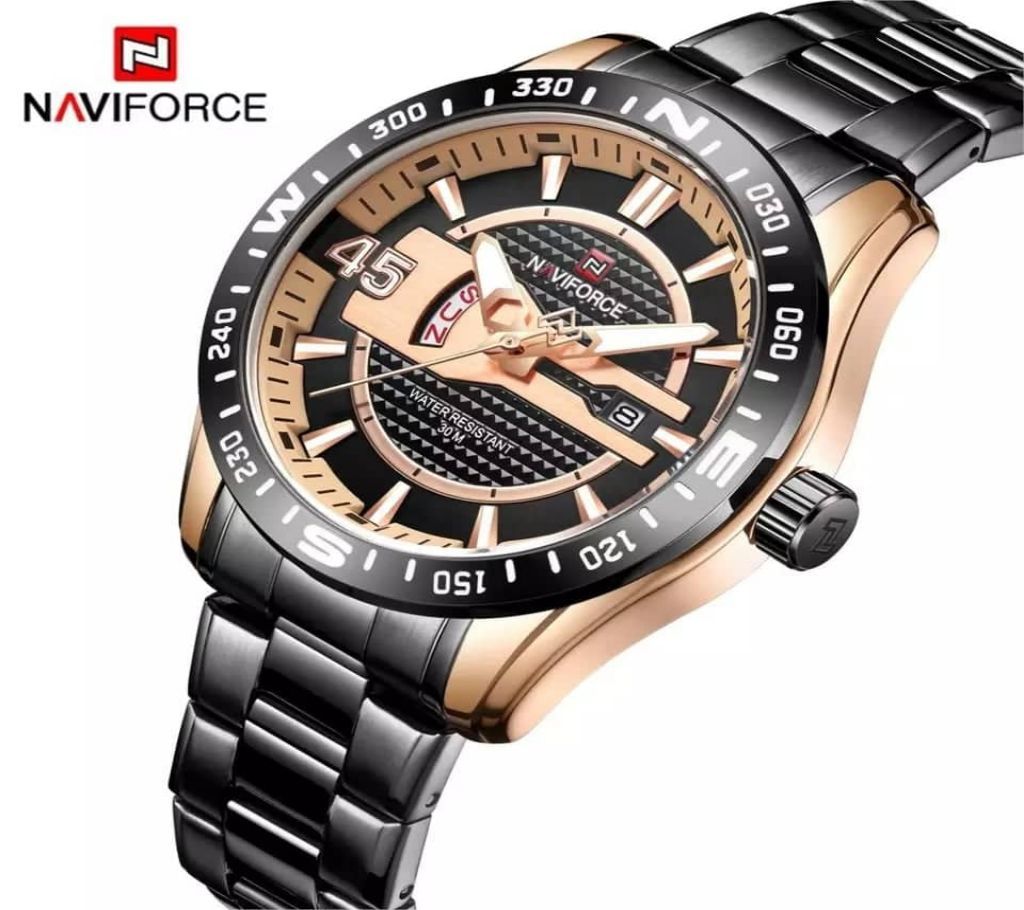 Naviforce NF9157 Stainless Steel date & weekdisplay Analog Watch for Men