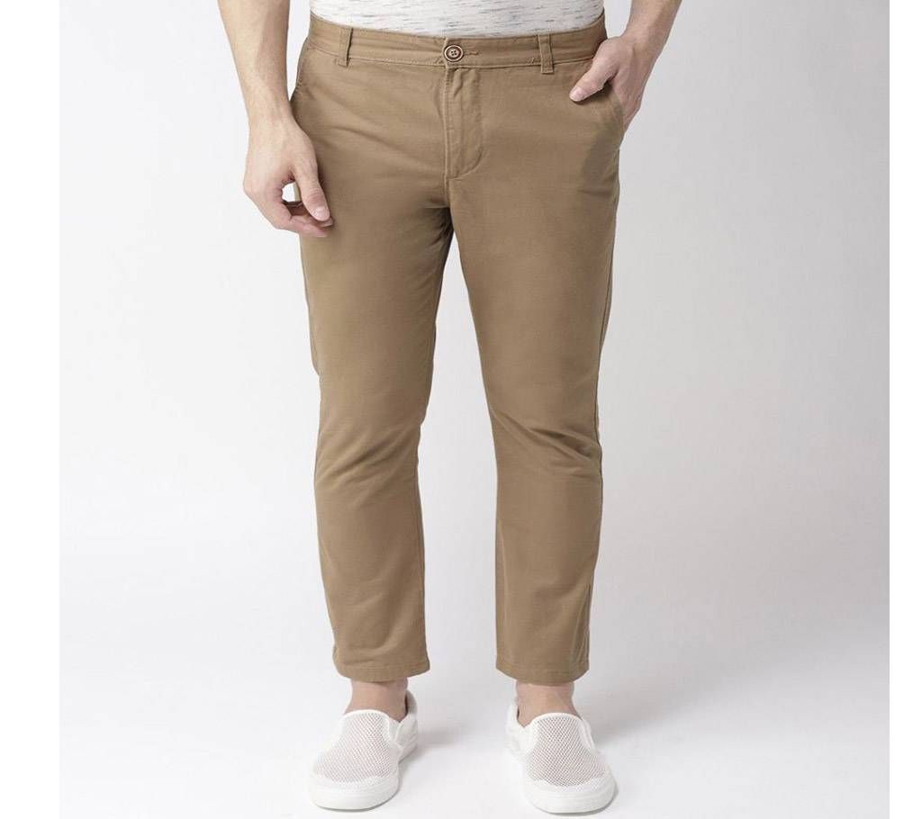 Ash Tan Khaki Slim Fit Gabardine Pant