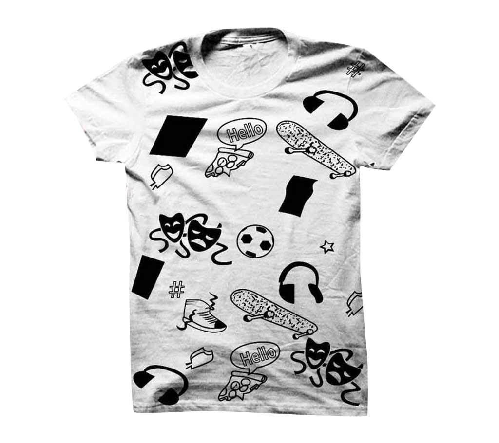 Hello Headphone Half Sleeve T-shirt for Men