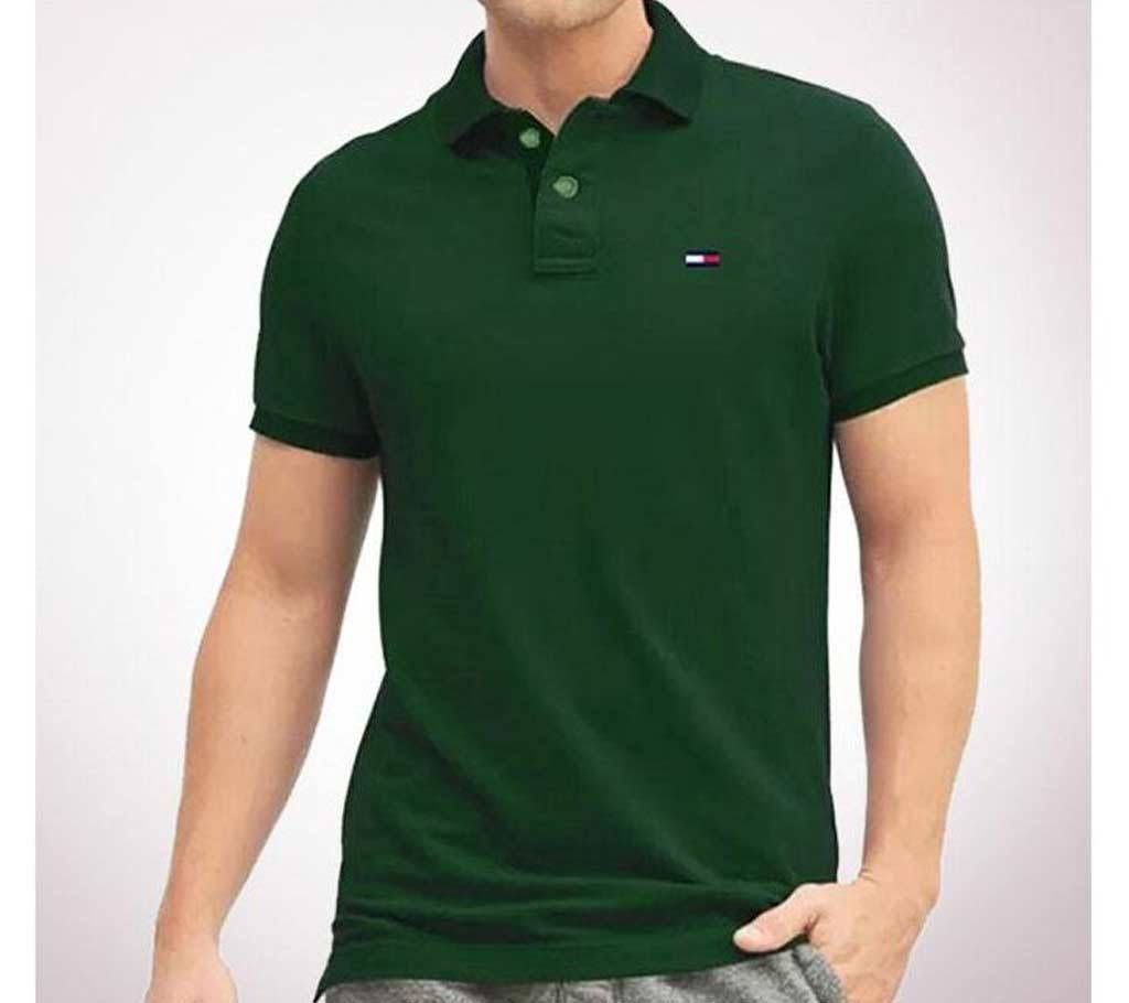 olive cooton polo t shirt for mens