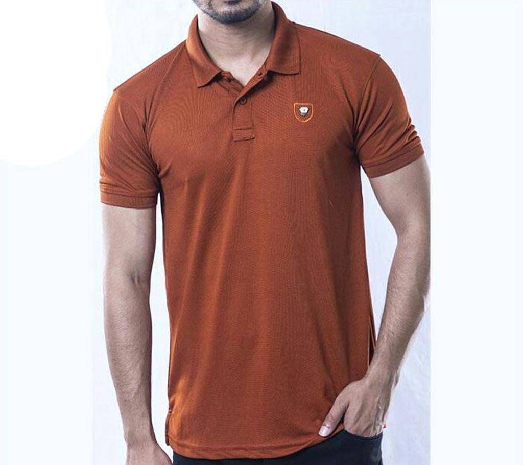 Puple Solid Color Casual Design Half Sleeve Polo Shirt for Men.