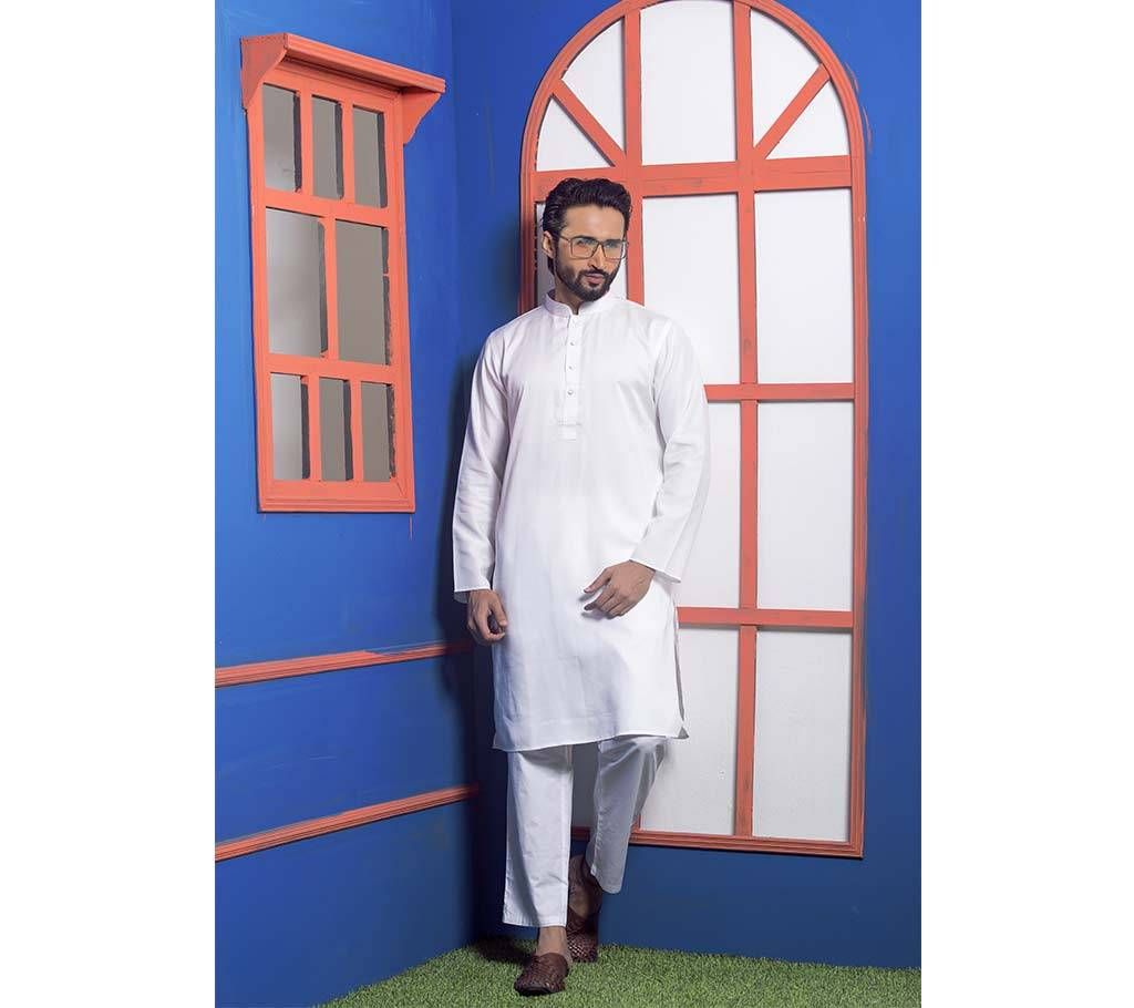 Menz Linen Semi Long Panjabi - 8