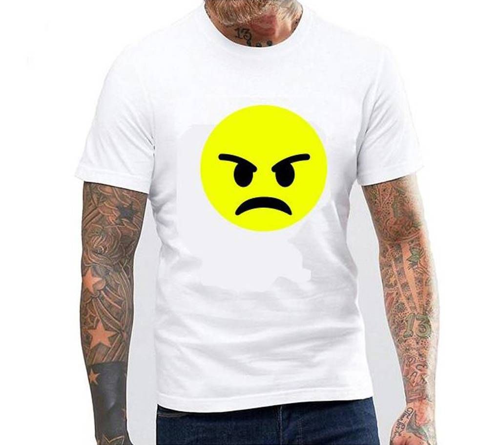 Mens Sun Smile Cotton Round Neck  t-shirt