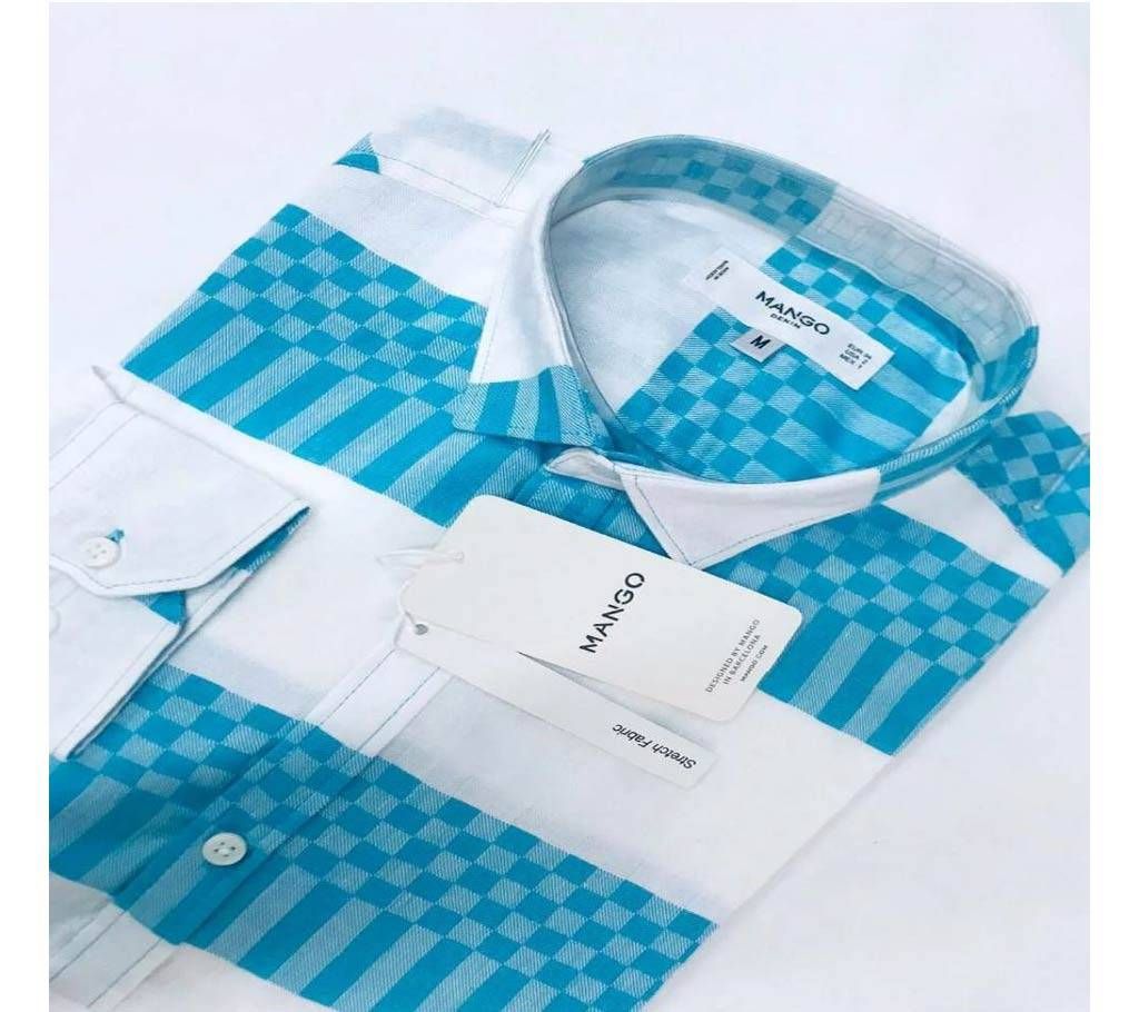 Full Sleeve Shirt for Men - 15 (Two Colors Available: Blue, Orange) - DKB