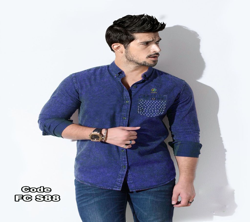 Navy Blue Full Sleeve Shirt for Men