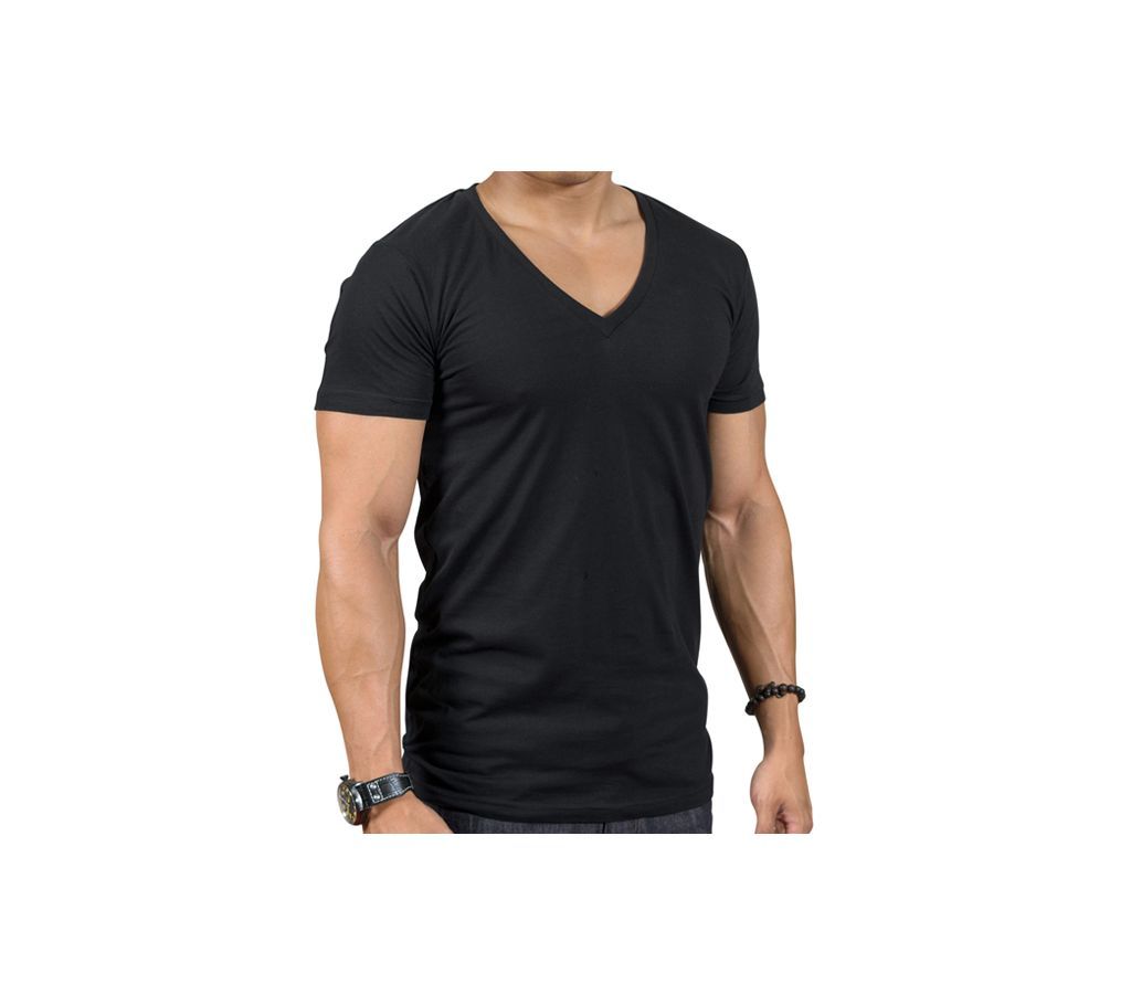 V shape Neck Half Sleeve Cotton Tshirt for men 