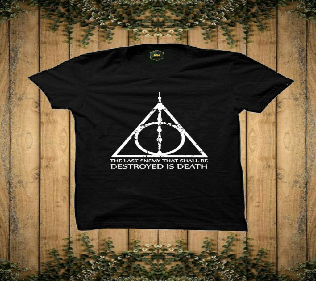 Design Rubber Print Half-Sleeve T-shirt For Men(Black)