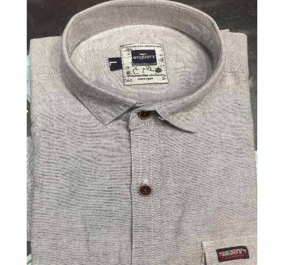 Engbers Cotton Shirt For Men-Ash