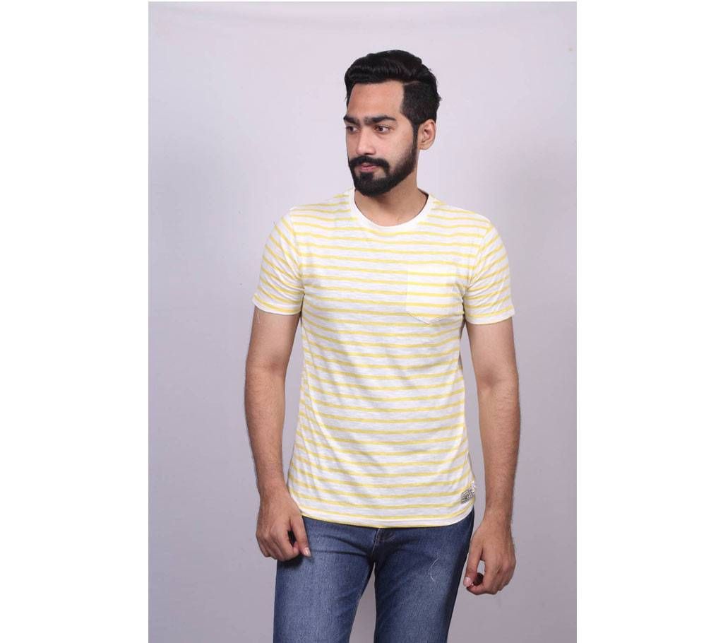 Gents half sleeve striped t-shirt 