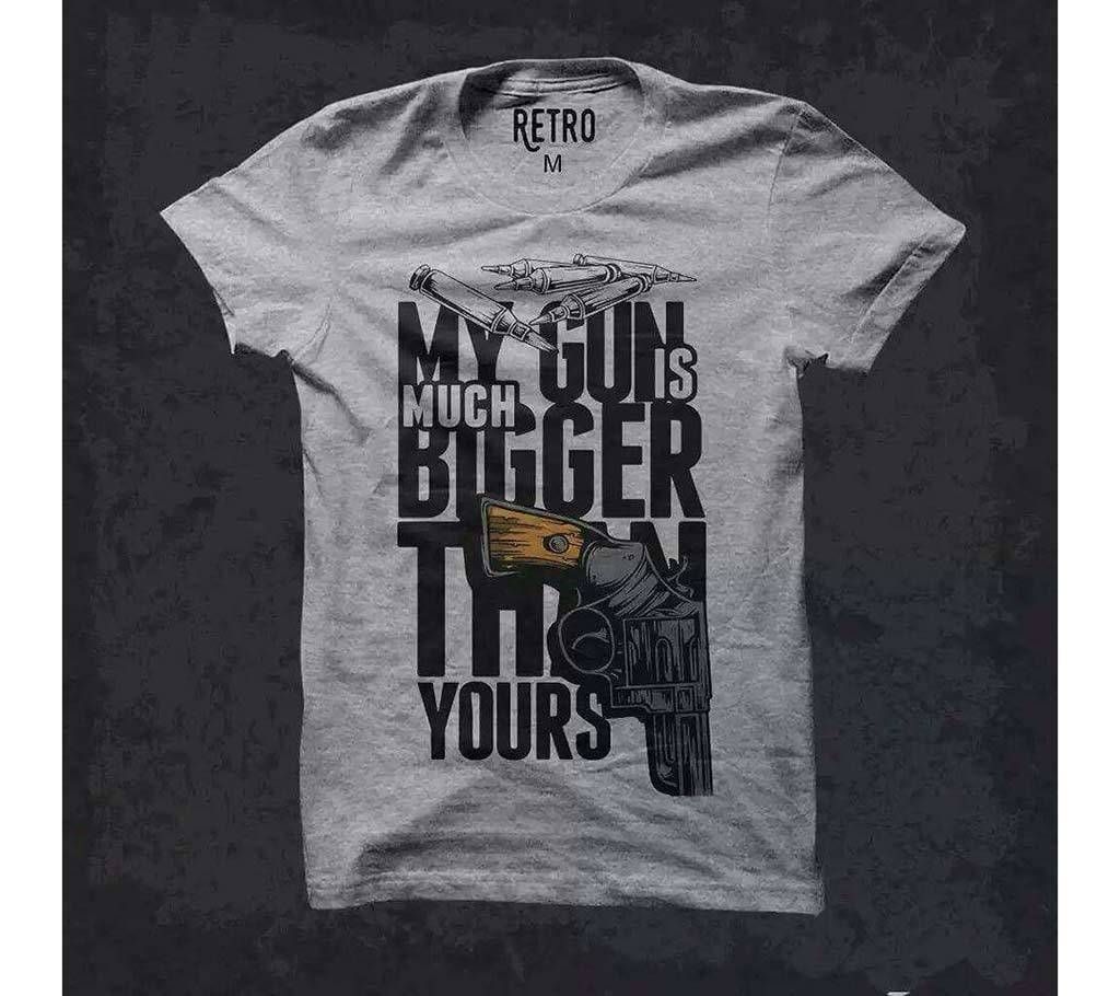 My Gun is Bigger Mens Round Neck T-Shirt