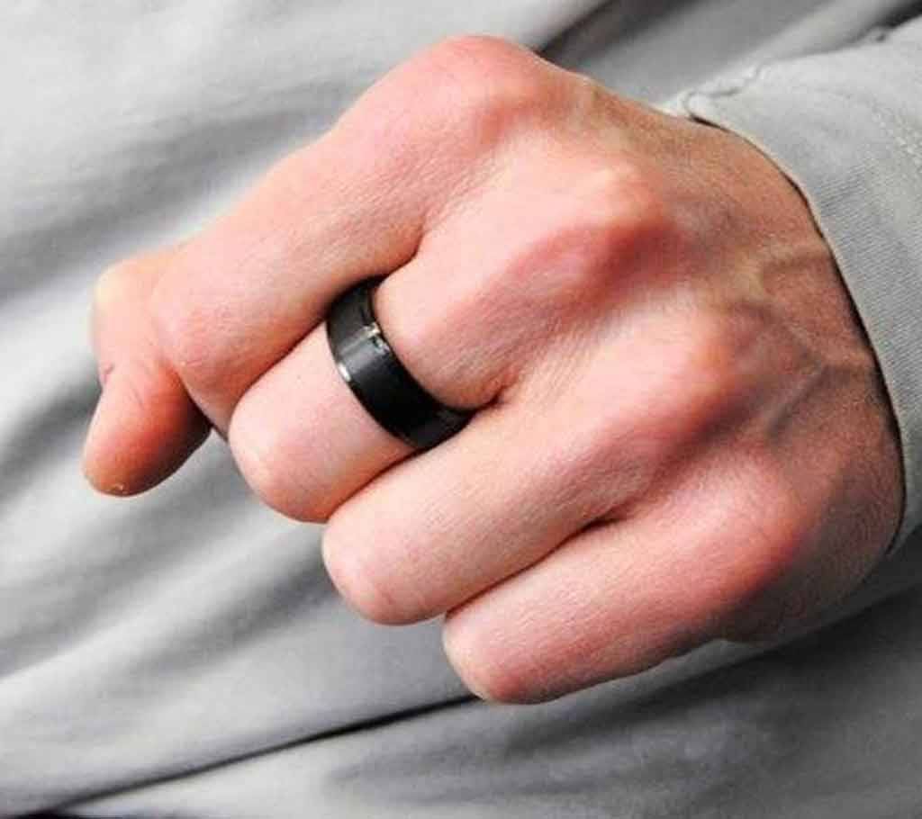 Black Stainless Steel Finger Ring for Men