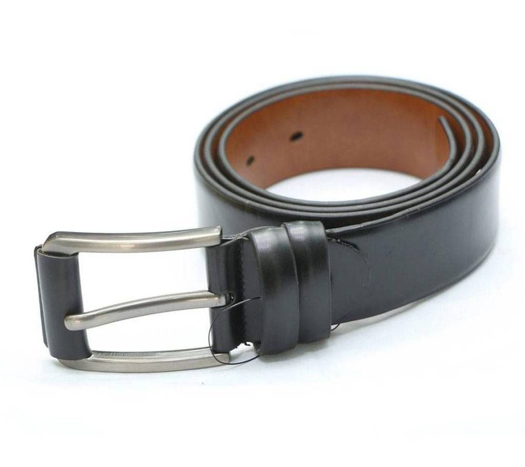 Black Artificial Leather Belt For Man