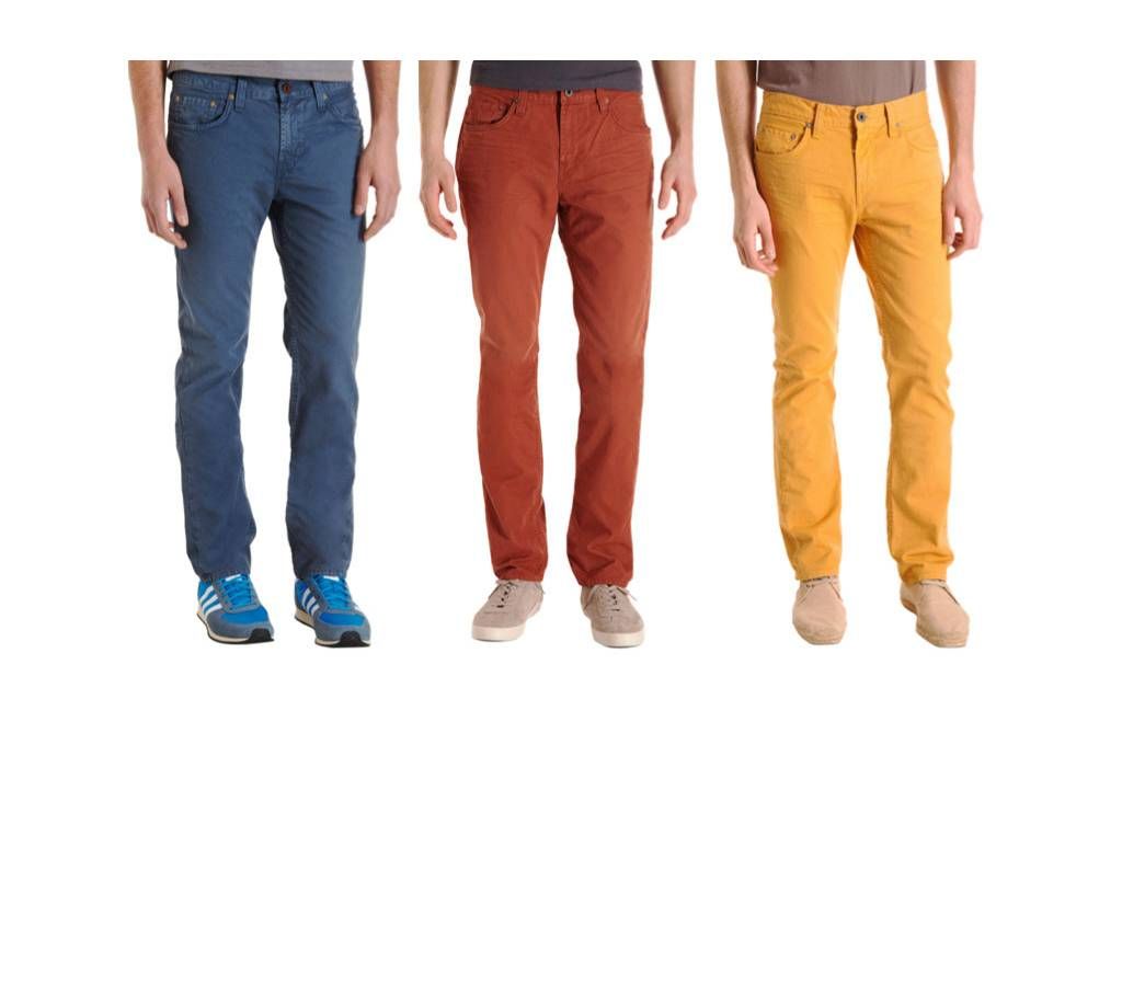 Gents Twill Cotton Gabardine Pant - Combo of 3