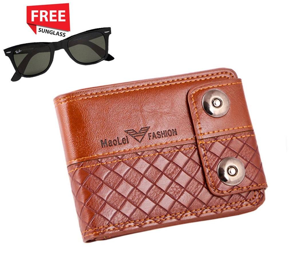 Gent's leather wallet with a free sunglass 