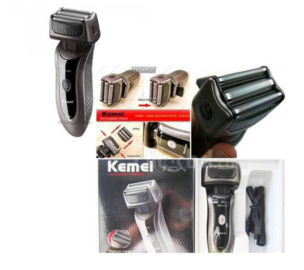 Kemei 3 Heads Electronic Rechargeable Shaver Triple Blade For Men KM-9001