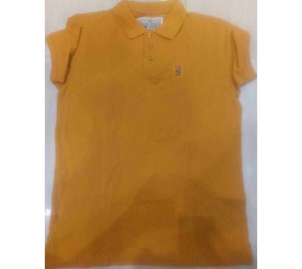 Mens Solid Color Regular Fit Polo Shirt
