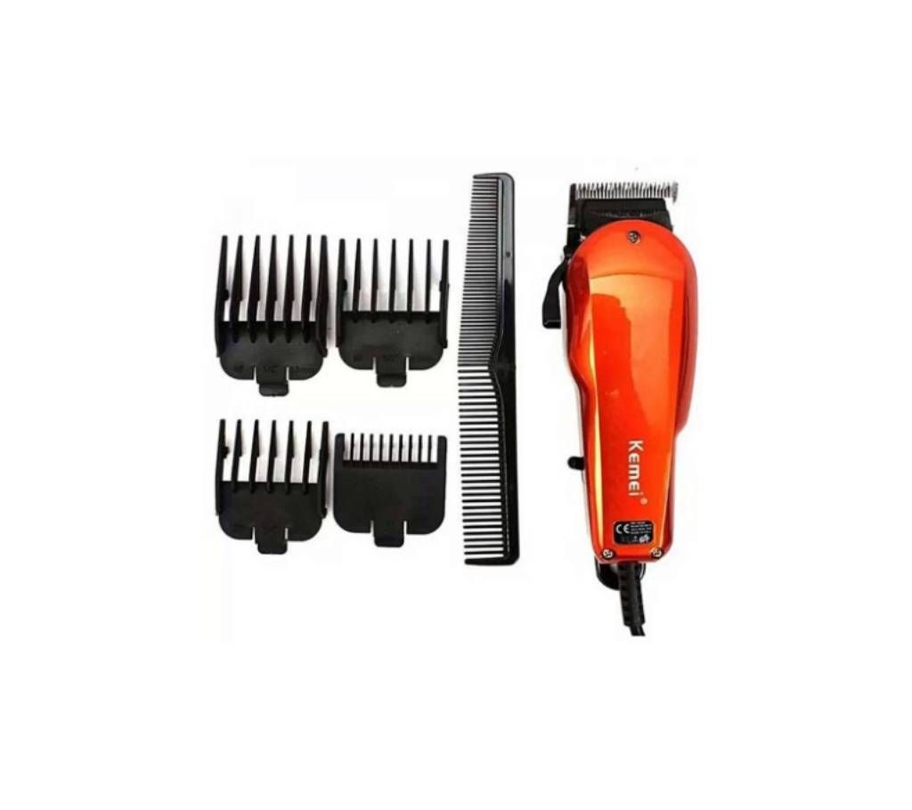 Kemei KM-9012 Corded Professional Hair Trimmer for Men - Orange