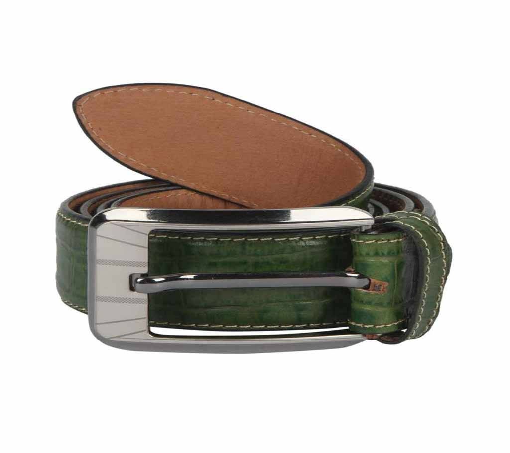 Green Leather Casual Belt  for Men