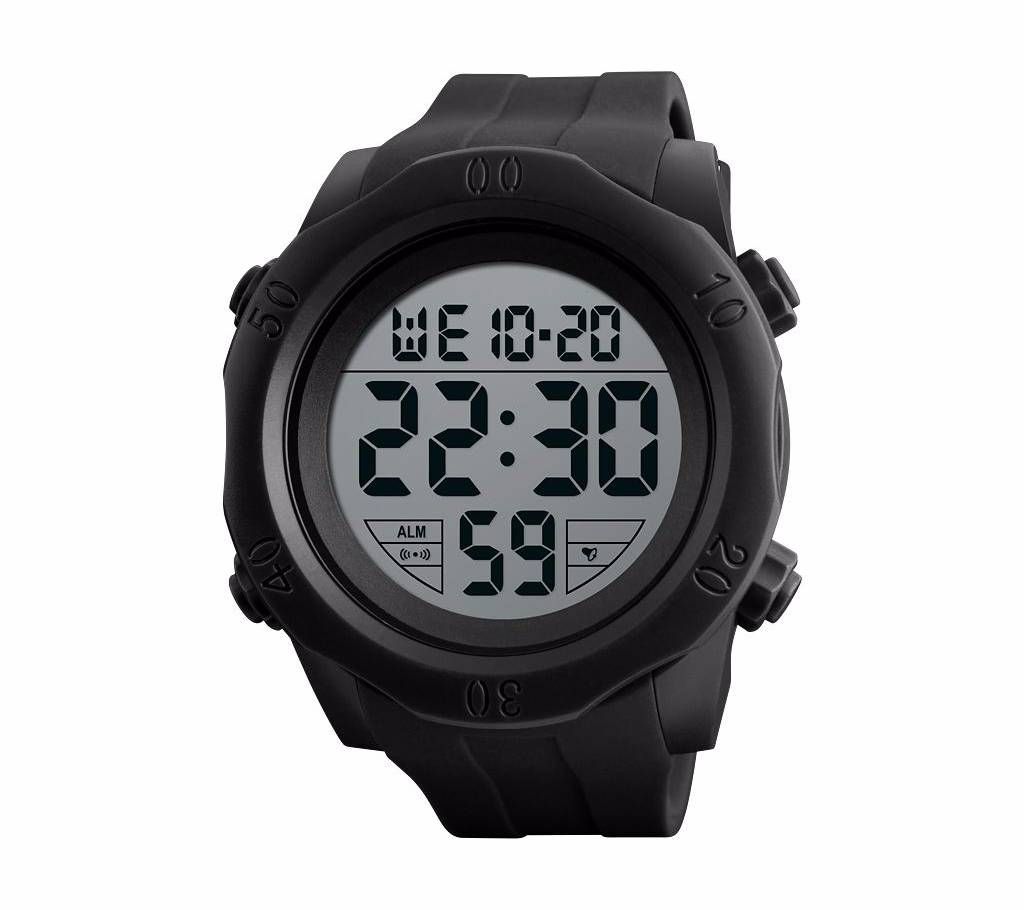 Skmei 1305 -Black Silica gel Digital Movement Watch for Men