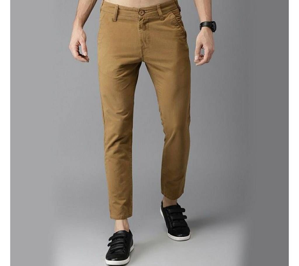 Light Golden Rod Khaki Slim Fit Gabardine Pant