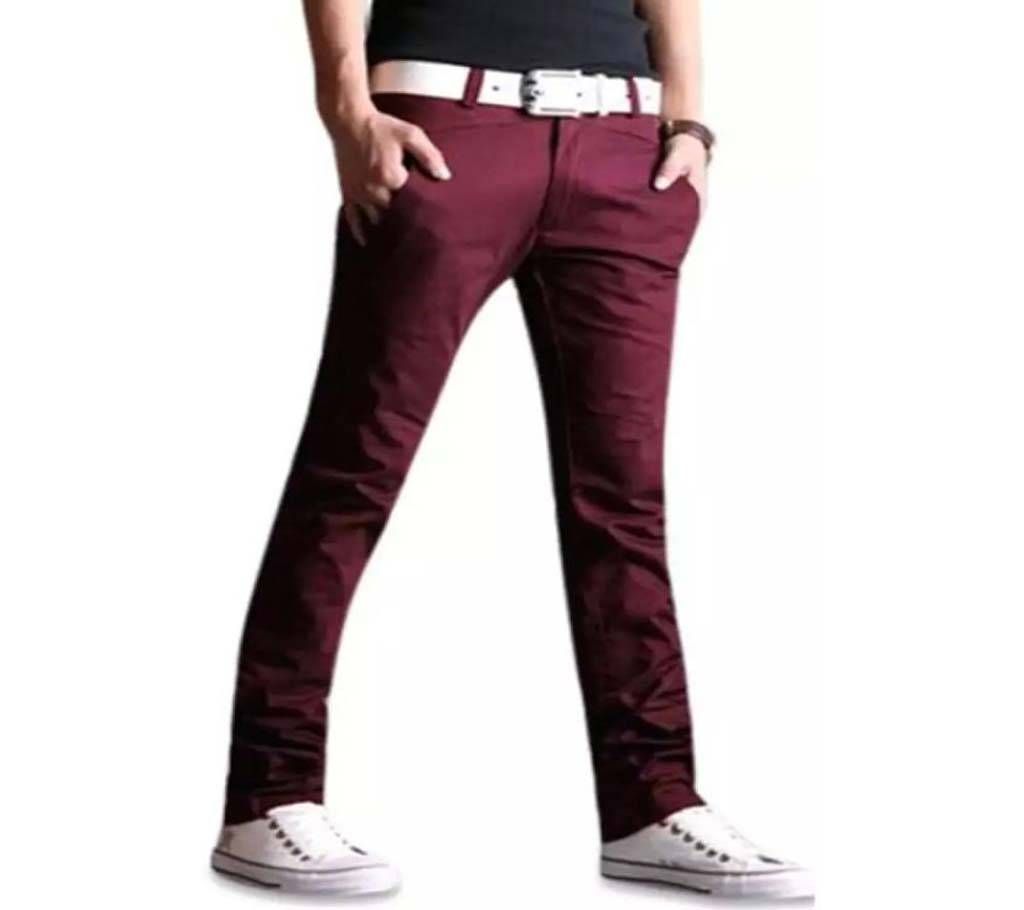 Maroon Modern Fashionable Twill Pant