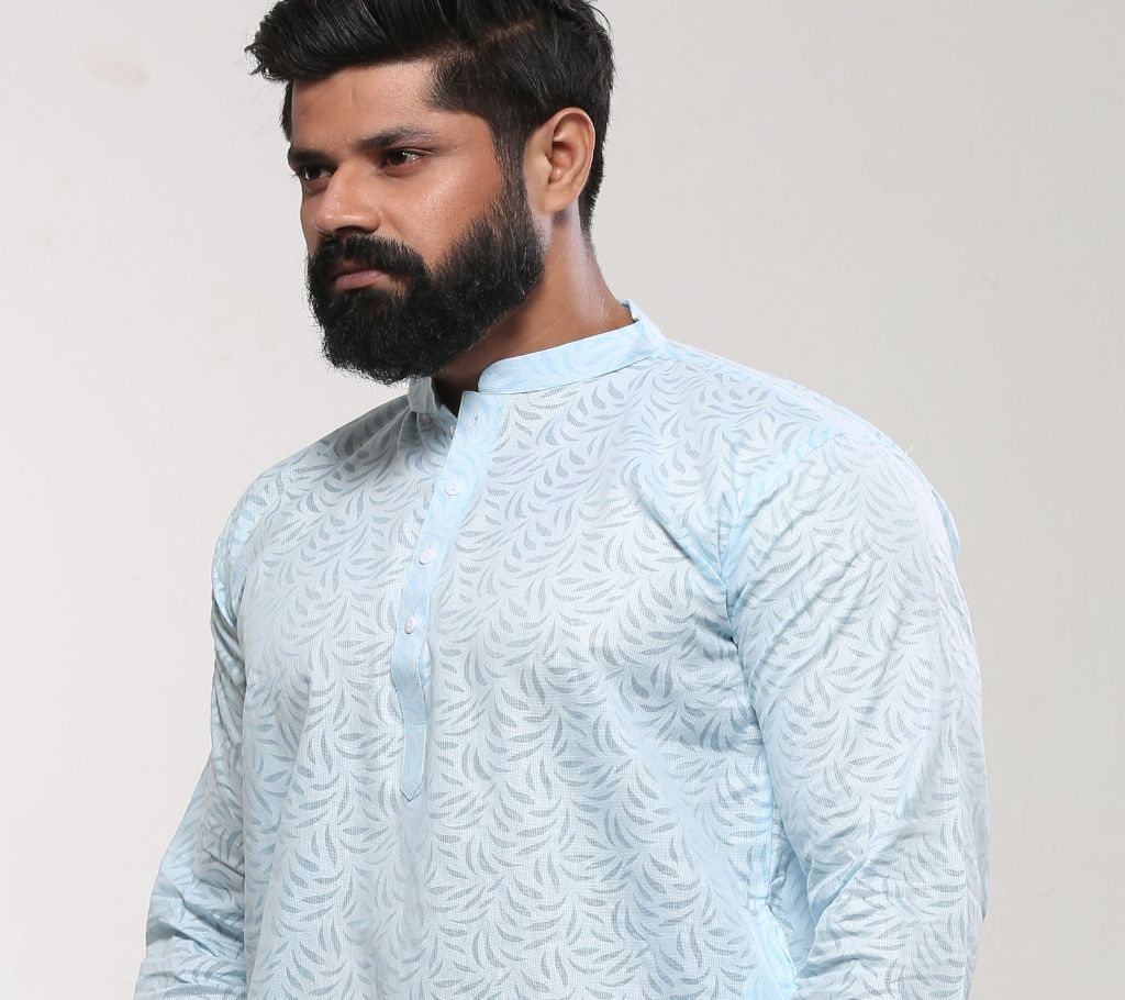 44 - Mens Punjabi - Firoza Leaf