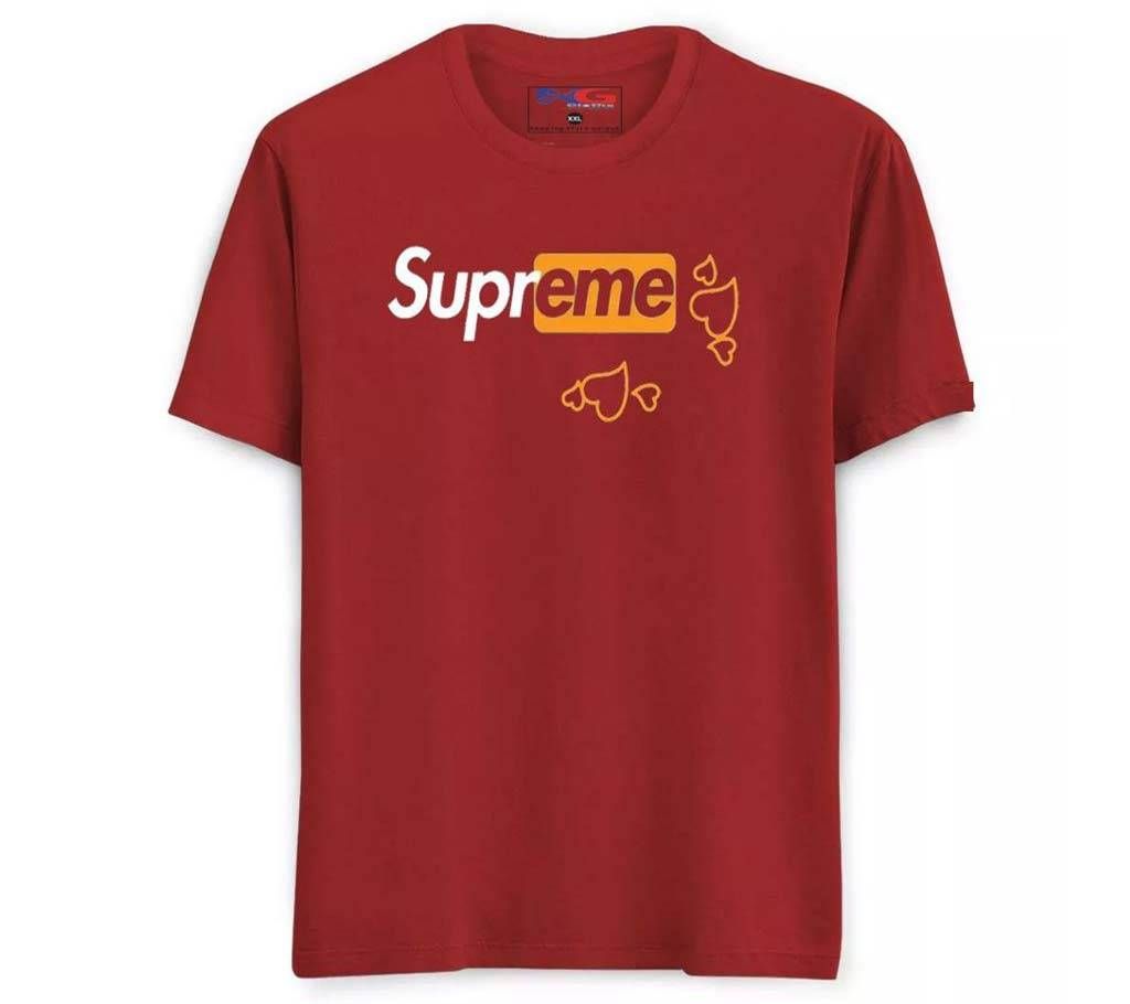 Rubber Print Summer T-shirt - 639 - Maroon - Supreme - LEB