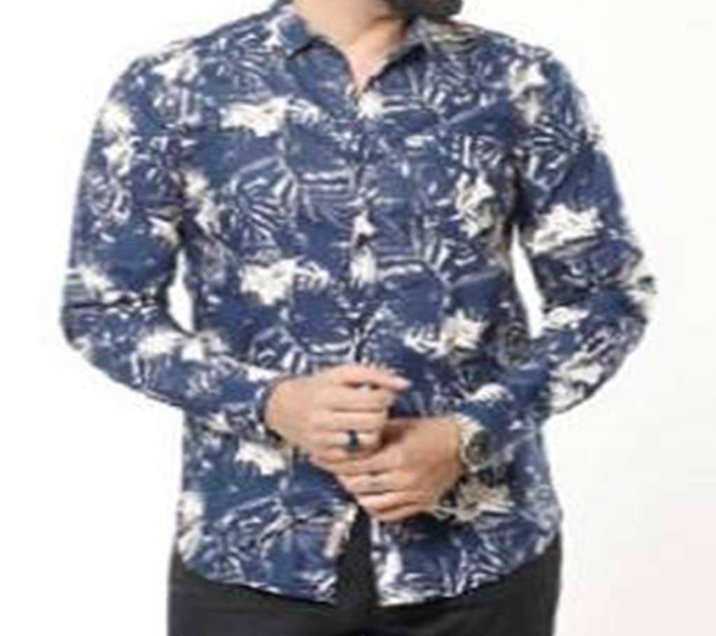 Multicolor Long Sleeve wash denim Printed Casual Shirt for MenS. 2020